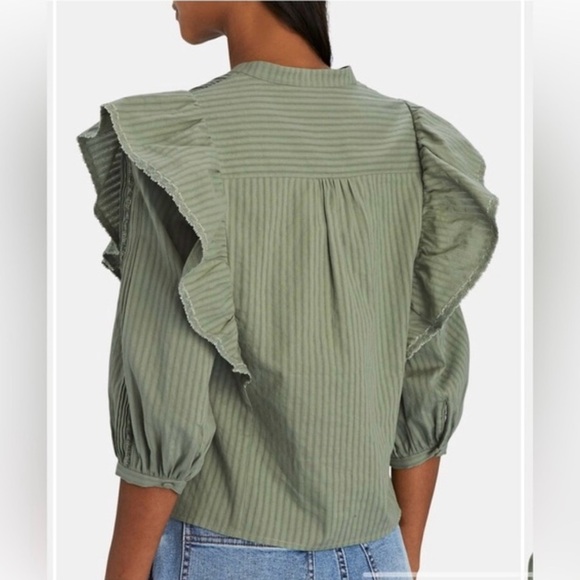 INTERMIX Eloise Ruffled Cotton Blouse - Picture 2 of 8